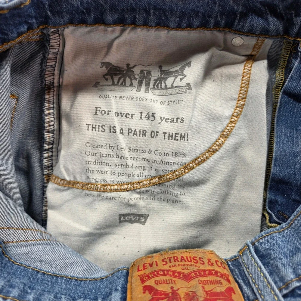Levi's 505 Regular Fit Jeans Mens 36x29 34x29 Actual Med Wash Straight Leg Denim
